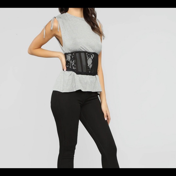 Fashion Nova - NWT - Gray Major Ruched Corset Top - Picture 3 of 3